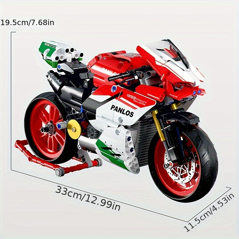 803pcs Red Racing Car Assembled With Mechanical Parts Collection Gift