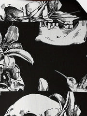 Men's Flower & Skull Print Hawaiian Shirt