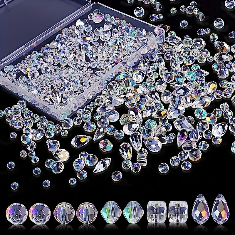 200Pcs Glass Beads Set Assorted Crystal Beads For Jewelry Making