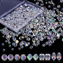 200Pcs Glass Beads Set Assorted Crystal Beads For Jewelry Making