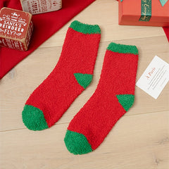 Christmas Socks Santa Claus Deer Thickened Velvet Adult Floor Socks