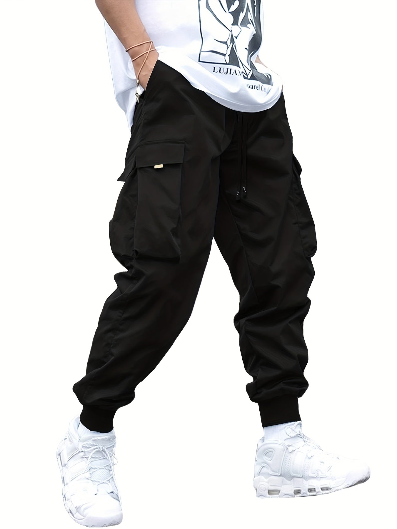 Classic Cargo Pants Men's Drawstring Loose Joggers