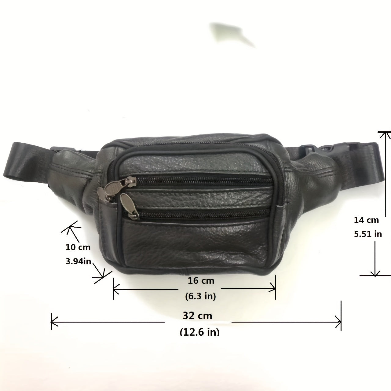 Men's Leather Waist Bag Large Capacity Crossbody Bag for Outdoor Sports