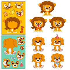 6pcs Animals Face Puzzle Stickers Educational Toys