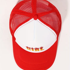 GIRL Flame Print Trucker Hat Red Baseball Cap Adjustable Mesh Dad Hat