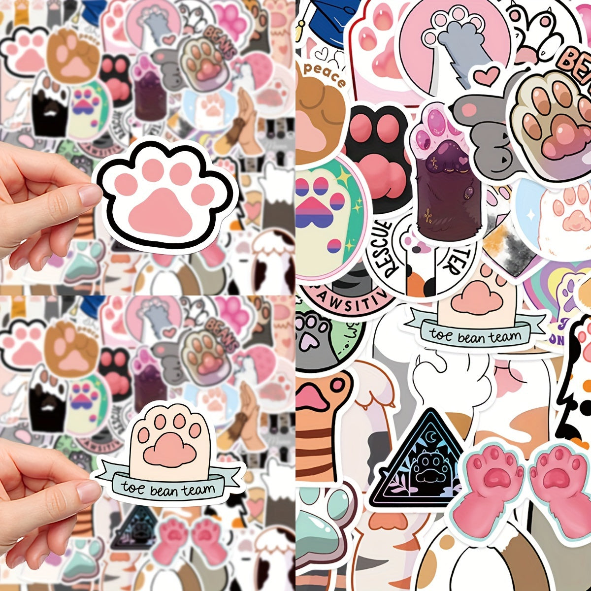 61pcs Cat Claw Stickers Laptop Helmet Decoration Waterproof DIY