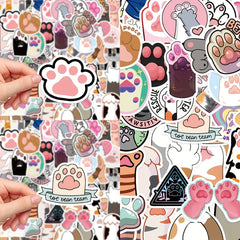 61pcs Cat Claw Stickers Laptop Helmet Decoration Waterproof DIY