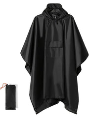 Men's Casual Hooded Raincoat Waterproof Rain Poncho for Outdoor Activities
