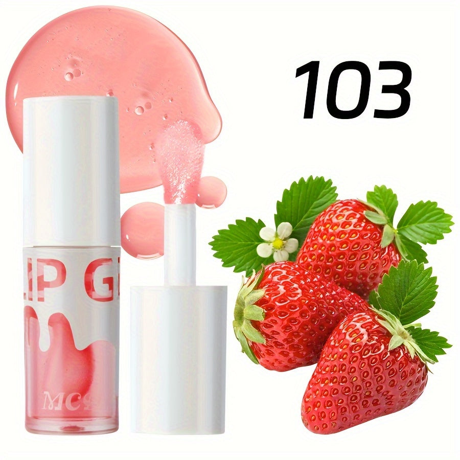Peach & Strawberry Lip Gloss Pearly Glitter Moisturizing Lightening Nourishing