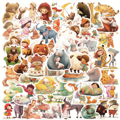 50pcs Lion Elephant Waterproof Vinyl Stickers for Laptop Skateboard Phone Case