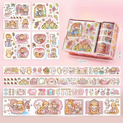 8pcs Japanese Cartoon Tape Sticker Set DIY Craft Decorative Material