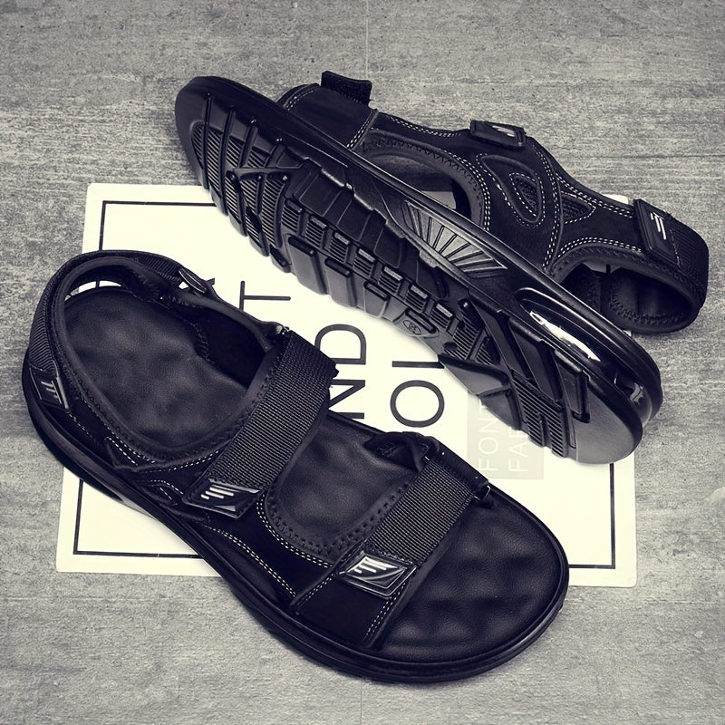 Men's Open Toe Hook And Loop Sandals Non Slip Comfortable Beach Shoes