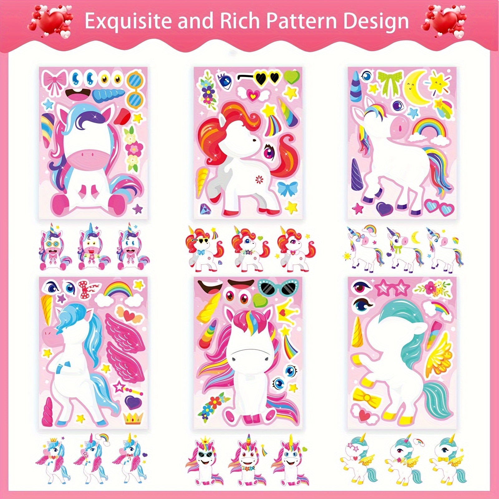 Custom Unicorn Stickers for Toddlers - Party Favors & Activities