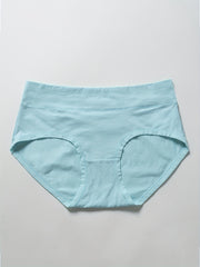3 Pack Plus Size High Rise Panties Set Solid Color Medium Stretch