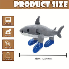 Three Legged Shark Plush Toy Soft Filler Grey Cartoon Style Home Decor Holiday G