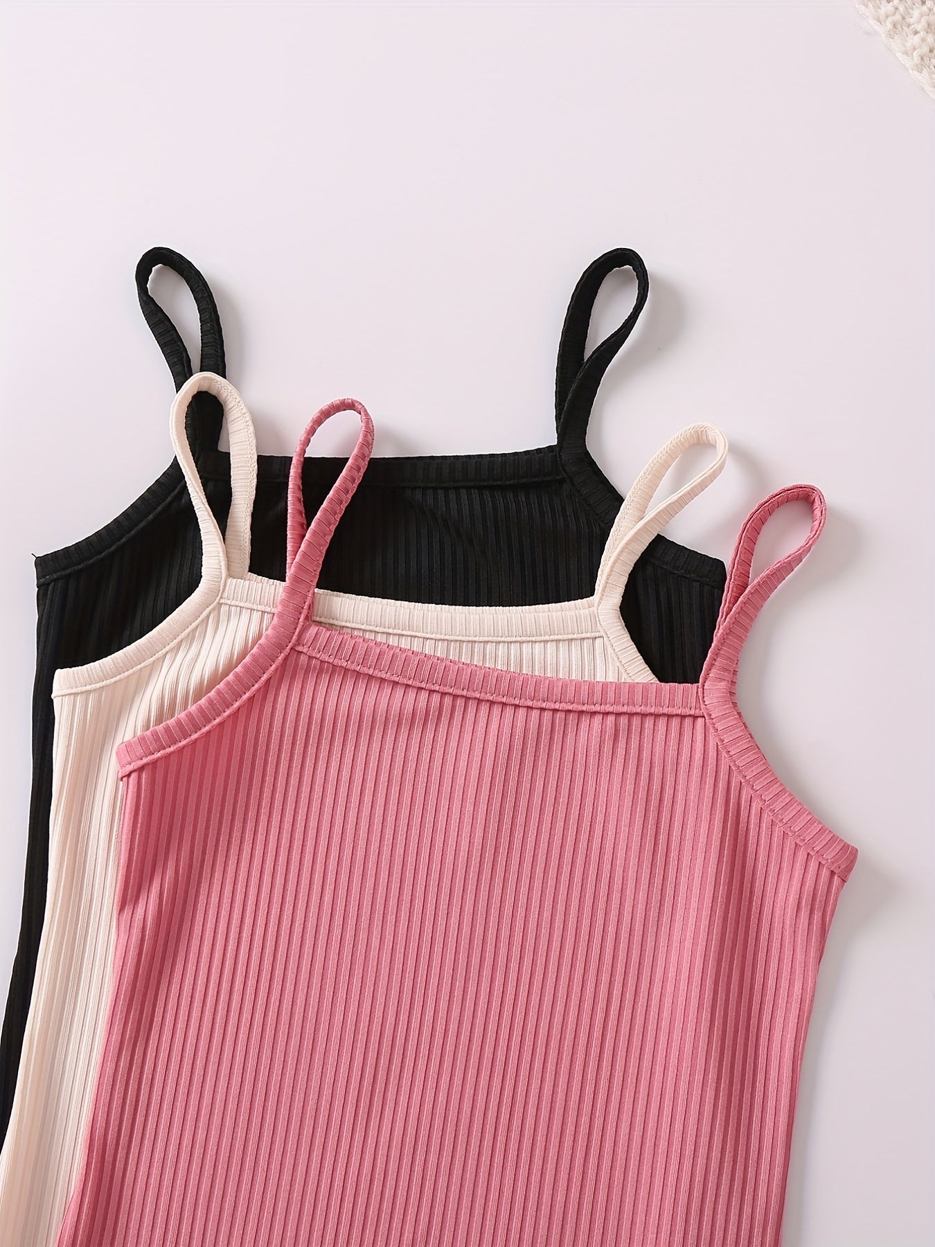Girls Ribbed Cami Dress Slim Fit Stretchy Casual Dresses for Summer