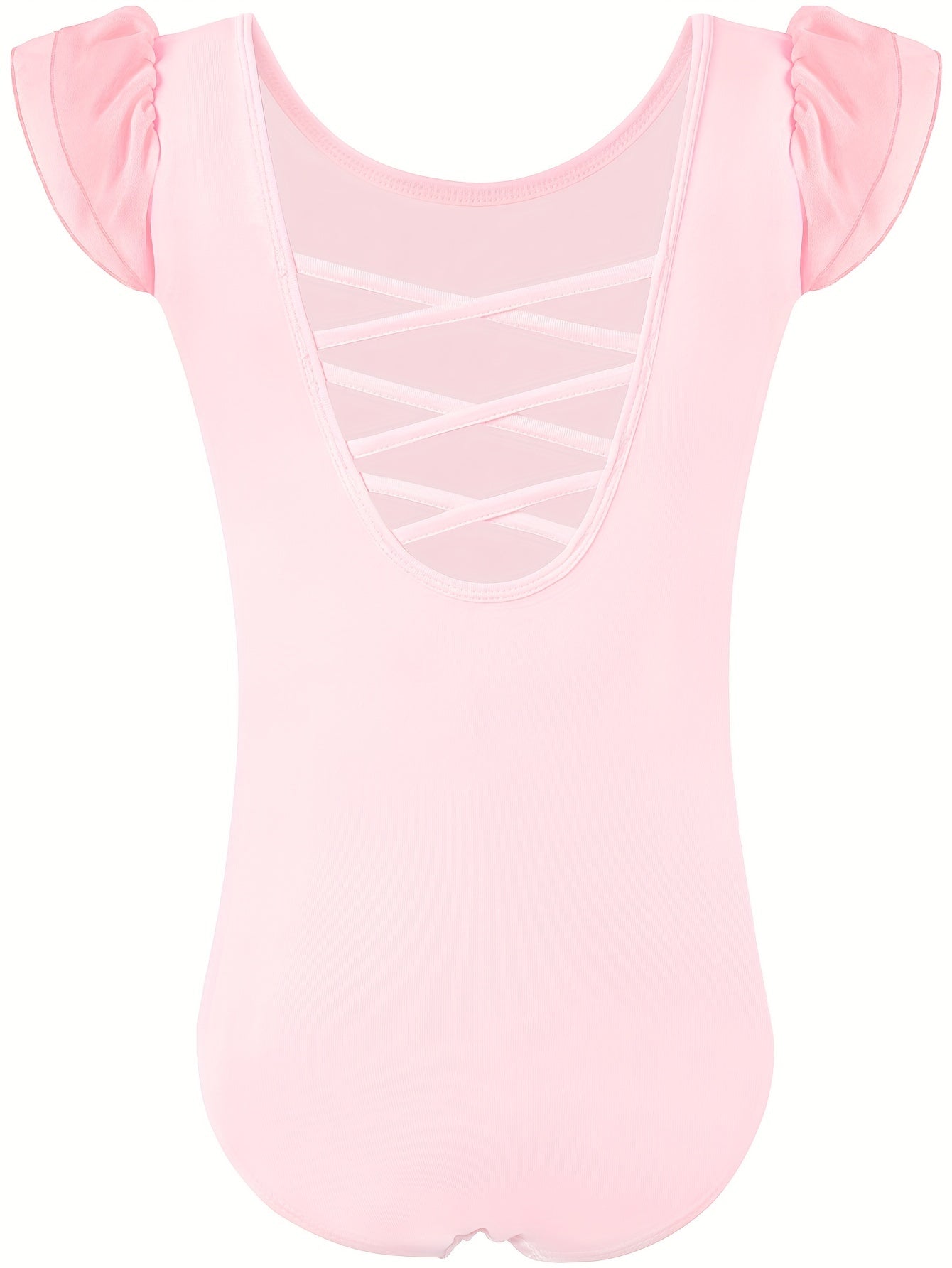Girls Flutter Short Sleeve Ballet Leotard 95% Cotton