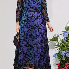 Floral Embroidered V Neck Maxi Dress