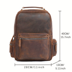 Vintage Retro Leather Backpack Casual Men's Women's Backpack
