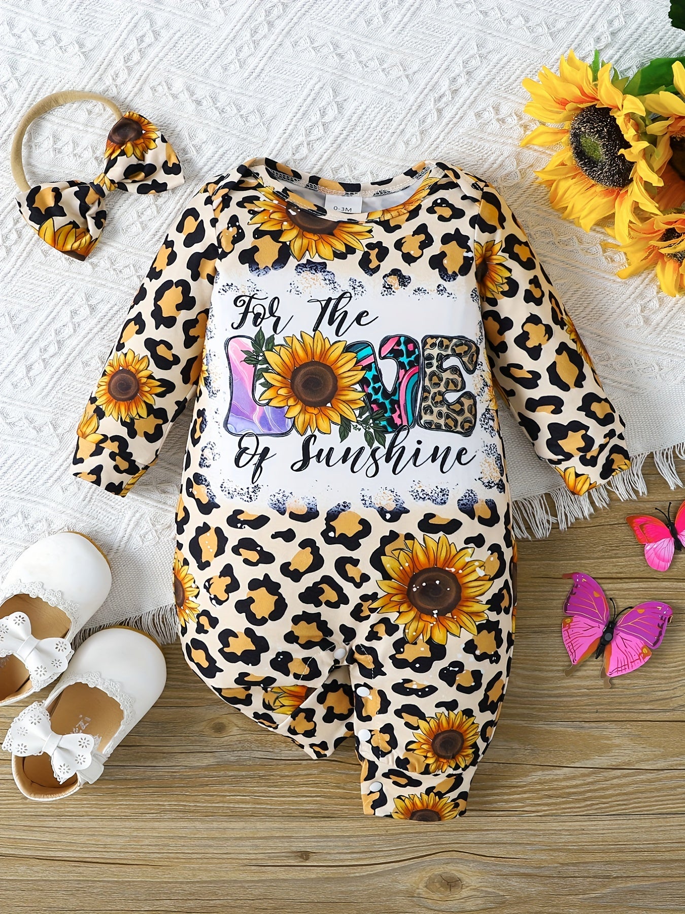 Baby Girl Cartoon Print Long Sleeve Bodysuit