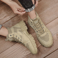 Men's Rugged Service Boots Casual Lace up Walking Shoes