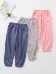 3pcs Toddler Girls Cartoon Animal Jogger Pants Elastic Waist