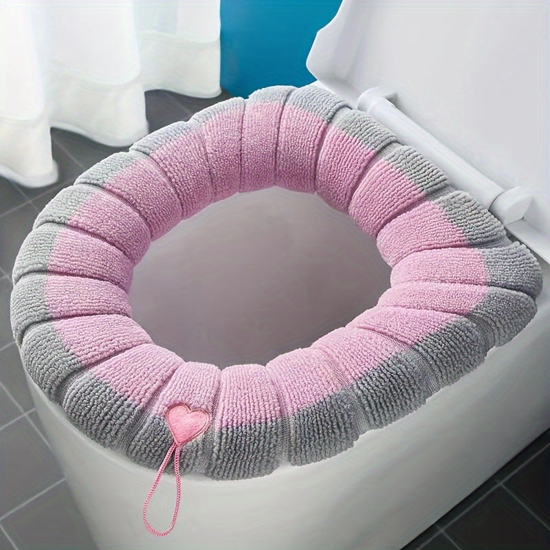 Thickened Knitted Toilet Seat Cushion Universal Handle Toilet Cover