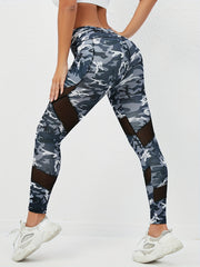 Camouflage Mesh High Waist Yoga Pants Breathable Leggings