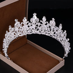 Vintage Rhinestone Crown Tiara Princess Birthday Cosplay Baroque Hair Accessory