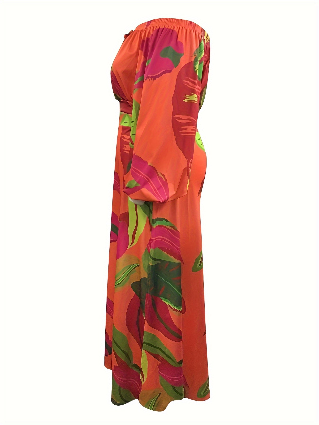 Women's Plus Floral Lantern Sleeve Top & Skirt Set
