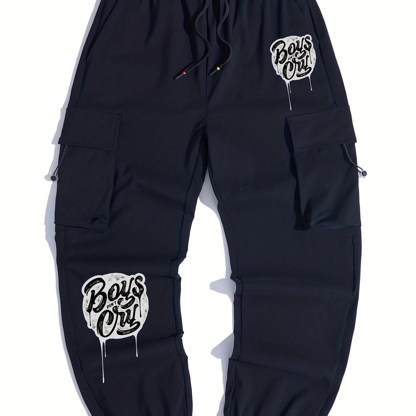 Men s Casual Boys Don t Cry Print Cargo Pants