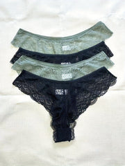 4 Pack Plus Size Lace Seamless Panties Set