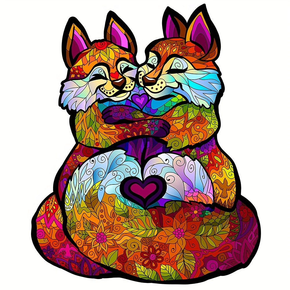 3D Fox Love Wooden Puzzle Model 4mm Thickness