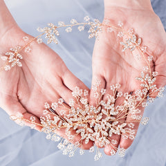 Crystal Bride Wedding Hair Vine Flower Bridal Headband Leaf Hair Accessories