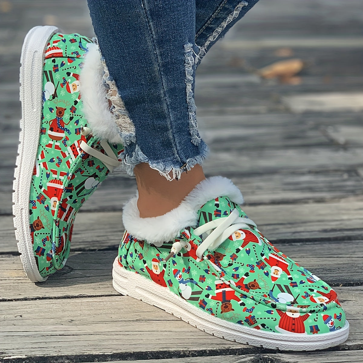 Women's Christmas Snow Boots Winter Plush Comfort Warm Flats