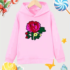 Floral Pattern Girl's Cotton Hoodie Active Breathable Hooded