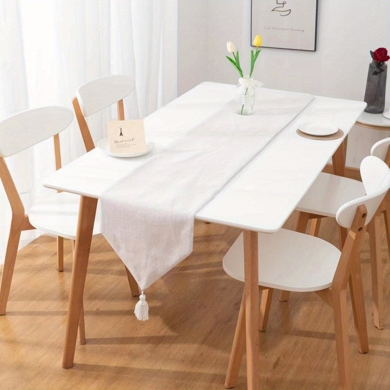 Polyester Table Runner Burlap Solid Table Runner Room Decor