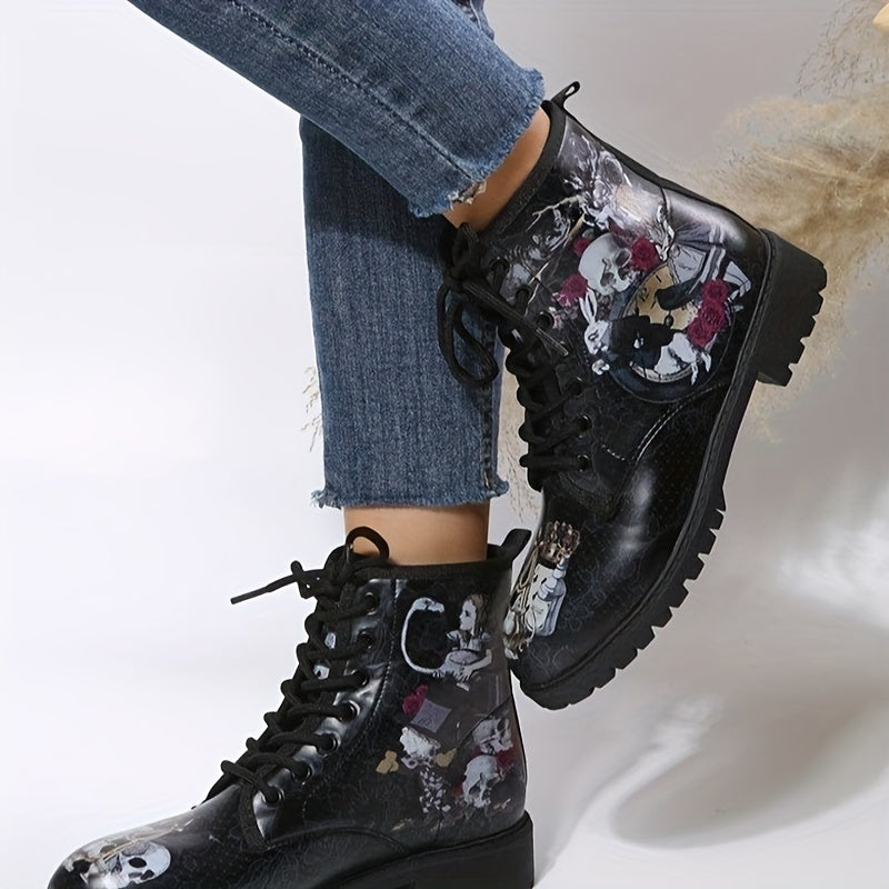 Women's Round Toe Platform Ankle Boots