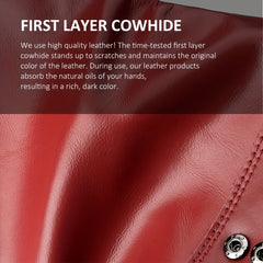 HUMERPAUL RFID Blocking Leather Women's Wallet Red Trifold