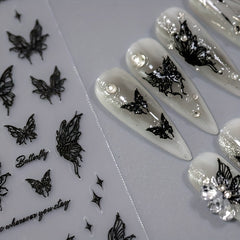 Butterfly & Nail Art Stickers Transparent Adhesive Nail Stickers