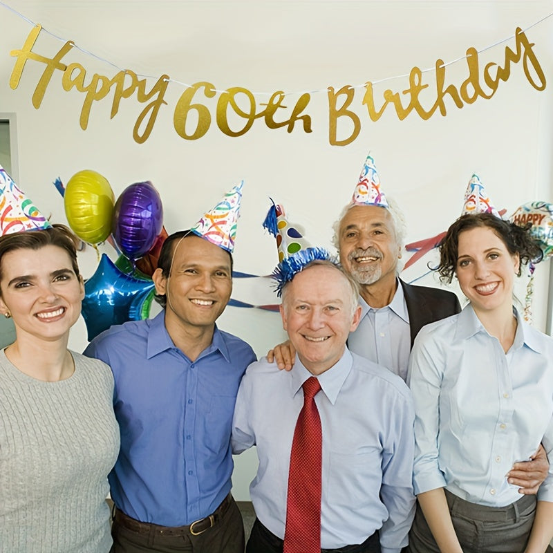60th Birthday Pull Flag Decoration Background Wall Decoration