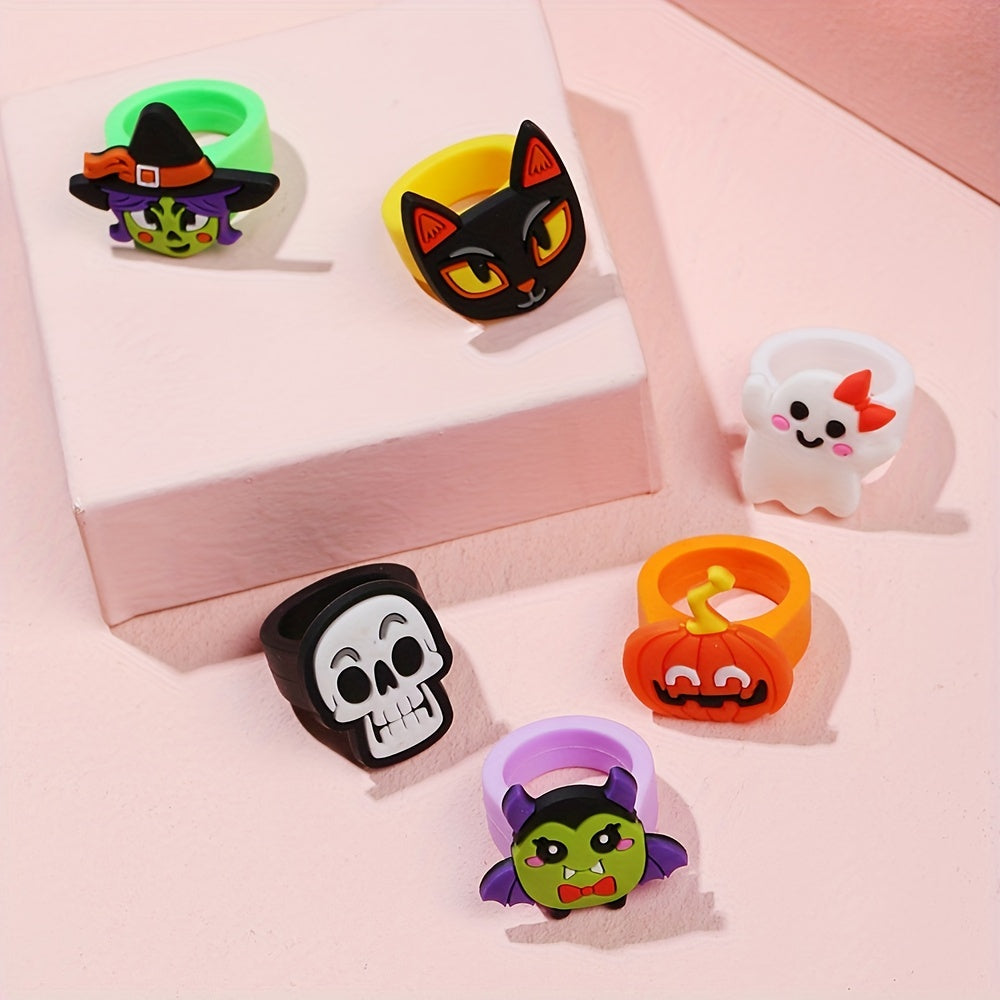 Halloween Ring Decoration Set Prank or Dress Up Gift PVC Ring
