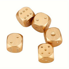 5pcs Aluminum Alloy Metal Dice Set Poker Party Games