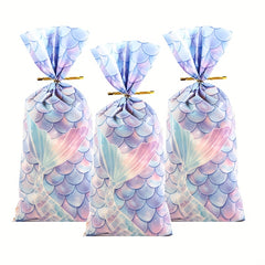 50pcs Mermaid Scale Print Candy Bag Birthday Party Decorations