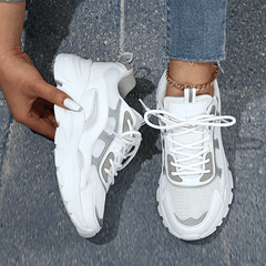Women's Breathable Mesh Sneakers Lace Up Outdoor Shoes