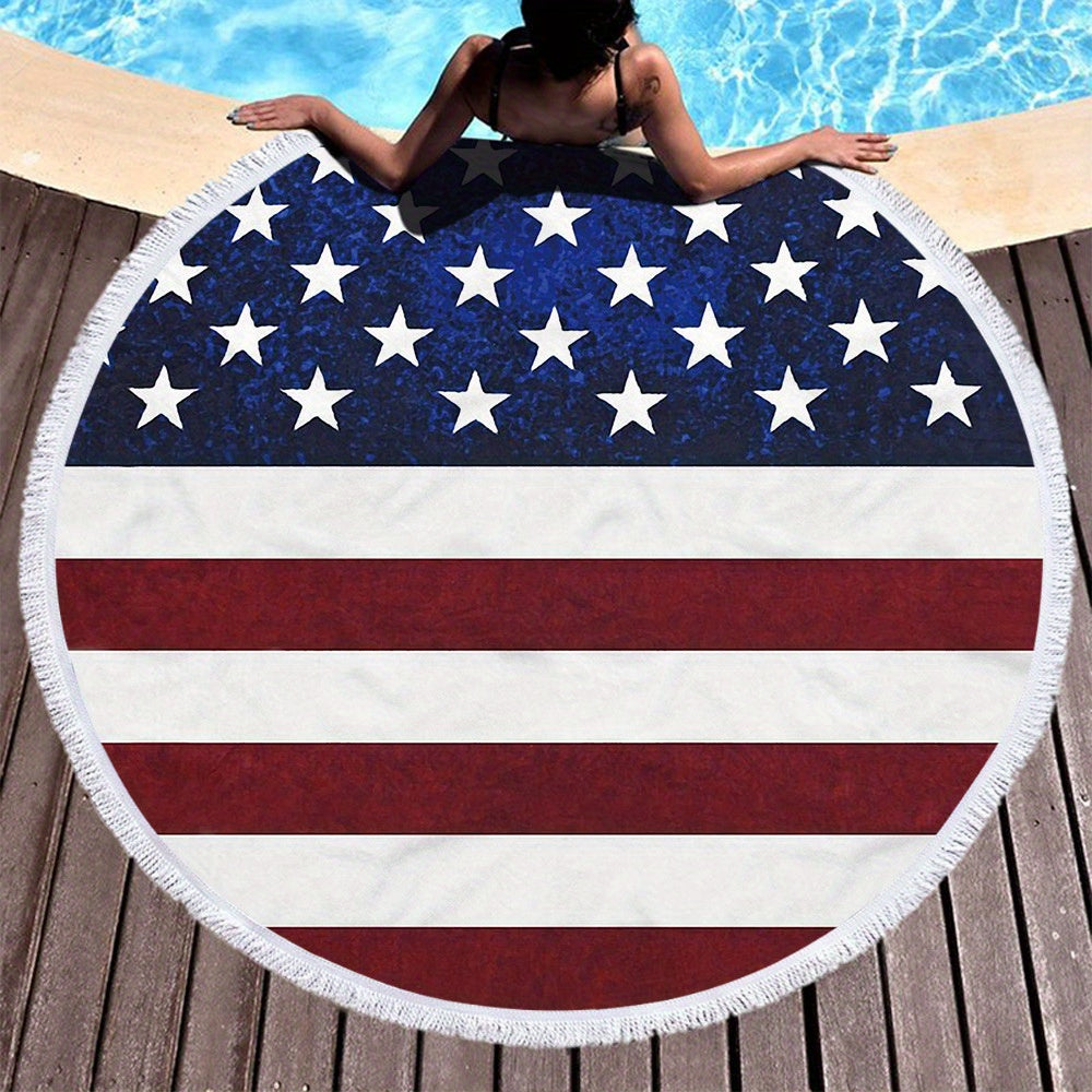 Circular Beach Mat Swimming Pool Towel National Flag Shawl