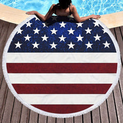 Circular Beach Mat Swimming Pool Towel National Flag Shawl
