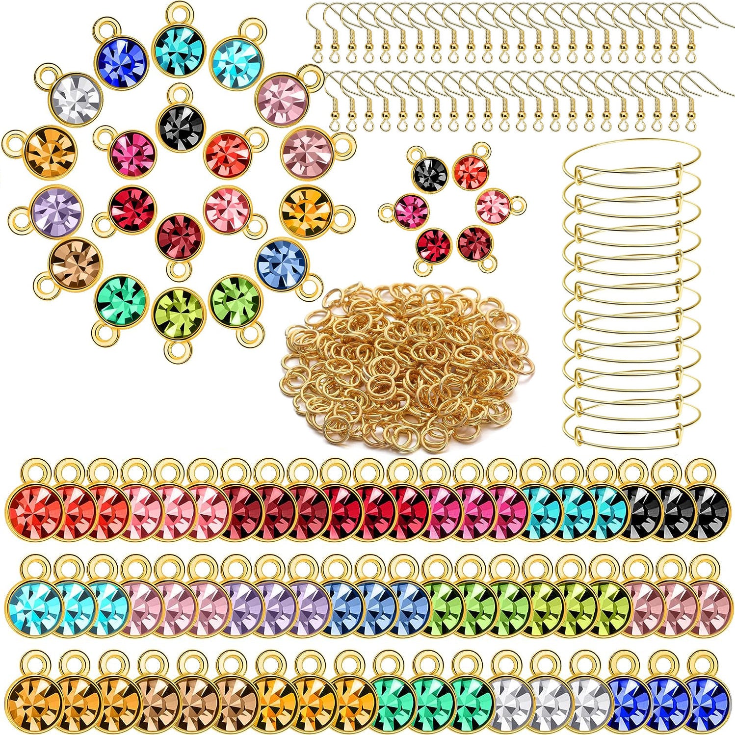 200pcs Birthstone Charm Beads Set for DIY Jewelry Making