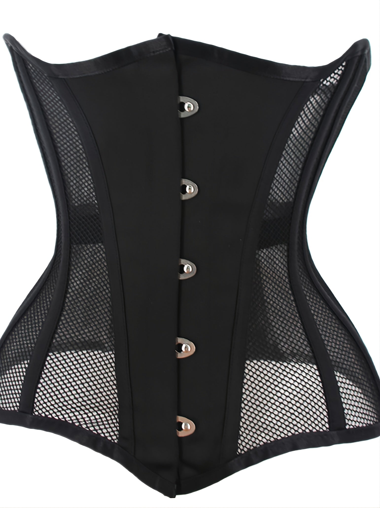 Fishnet Stitching Strapless Corset Body Shaper