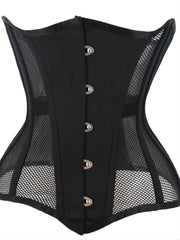 Fishnet Stitching Strapless Corset Body Shaper